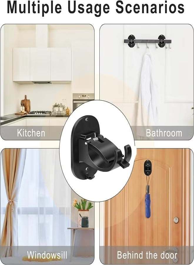 No Drill Curtain Rod Brackets, 2 Pack Self Adhesive Curtain Rod Holders Curtain Rods No Drilling Hooks, Adjustable Drillless Curtain Rod Holder for Bathroom Kitchen Home and Hotel - Image 5