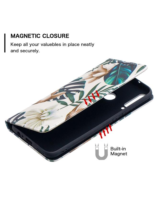 Green Tiger Case For Huawei Y7p Colored Drawing Pattern Invisible Magnetic Horizontal Flip PU Leather Case with Holder & Card Slots & Wallet - Image 5