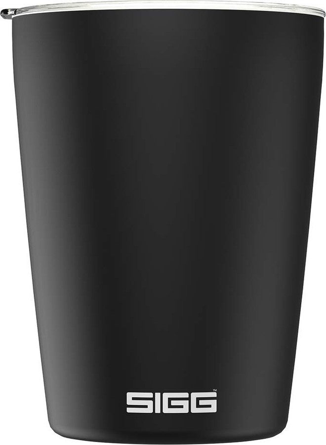 SIGG - Neso Pure Cream Coffee Travel Mug - With Tritan Lid - Dishwasher Safe - Lightweight - BPA Free - 18/8 Stainless Steel - Black - 10 Oz - Image 1