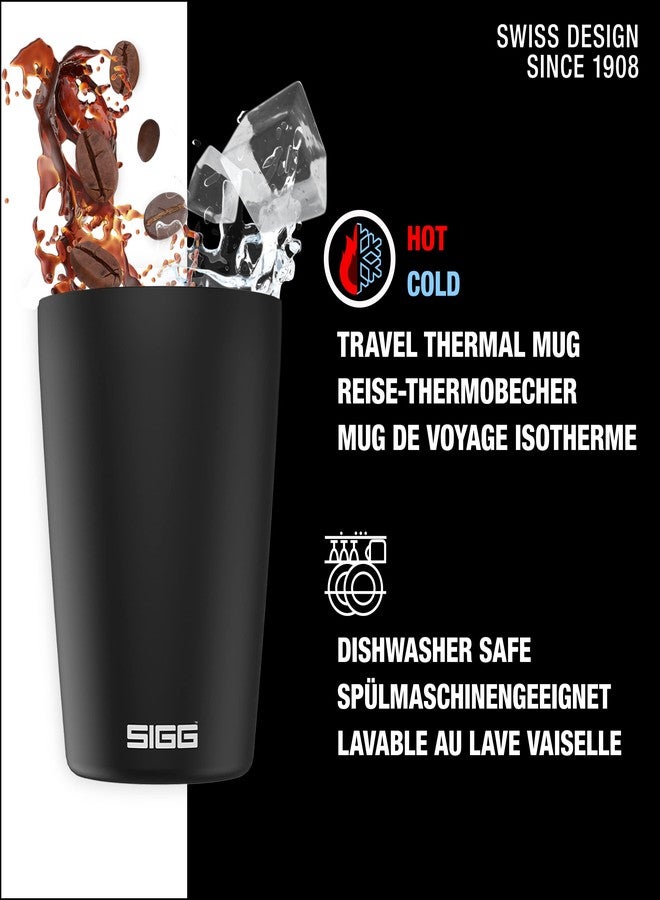 SIGG - Neso Pure Cream Coffee Travel Mug - With Tritan Lid - Dishwasher Safe - Lightweight - BPA Free - 18/8 Stainless Steel - Black - 10 Oz - Image 2