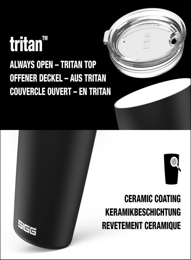 SIGG - Neso Pure Cream Coffee Travel Mug - With Tritan Lid - Dishwasher Safe - Lightweight - BPA Free - 18/8 Stainless Steel - Black - 10 Oz - Image 3