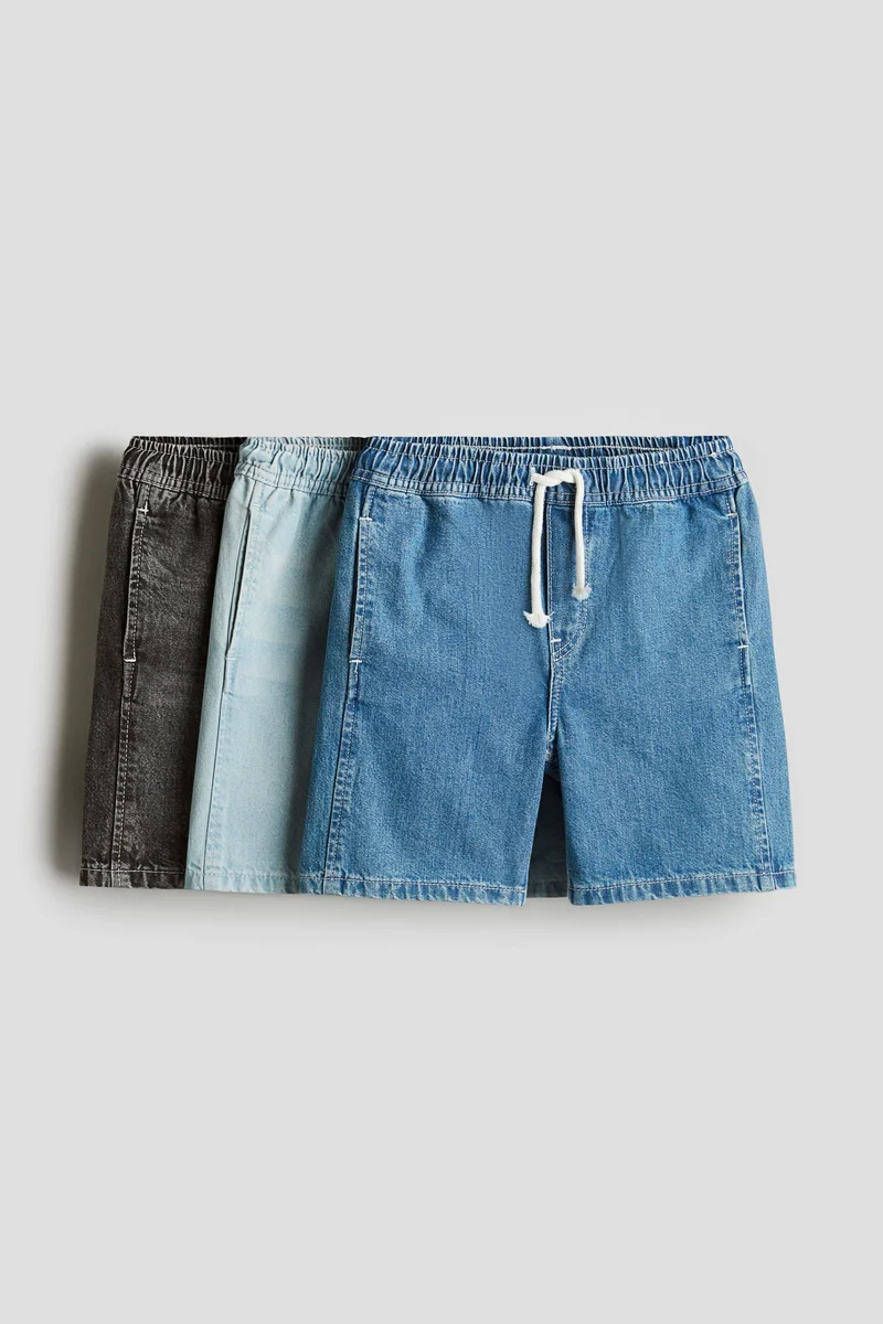 H&M 3-pack denim shorts