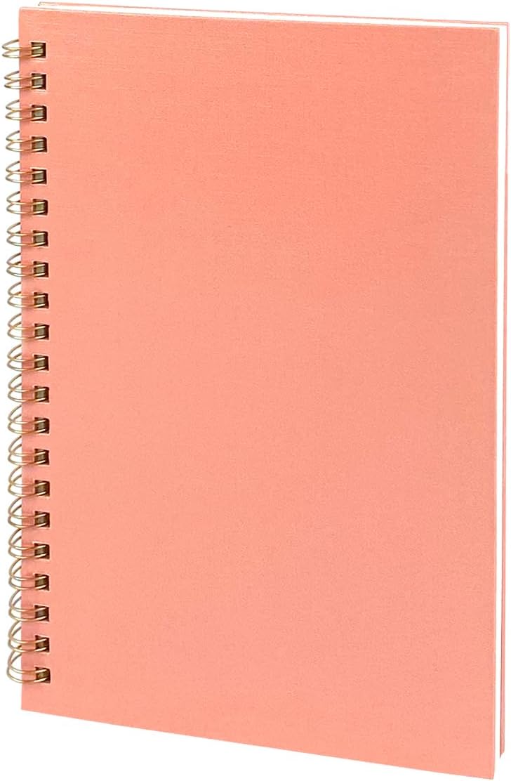 DSTELIN Pastel Pink Sketch Coil Notebooks 1Pack 75 x 51 Inches Hardcover with 1150GSM Cardstock 100 Pages  50 Sheets 100GSM Paper  - Image 1