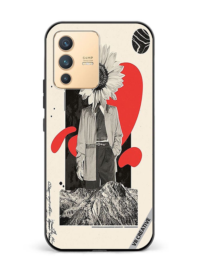 VR CREATIVE Protective Case Cover For Vivo V23 5G Flower Face Of A Man Design Multicolour - Image 1