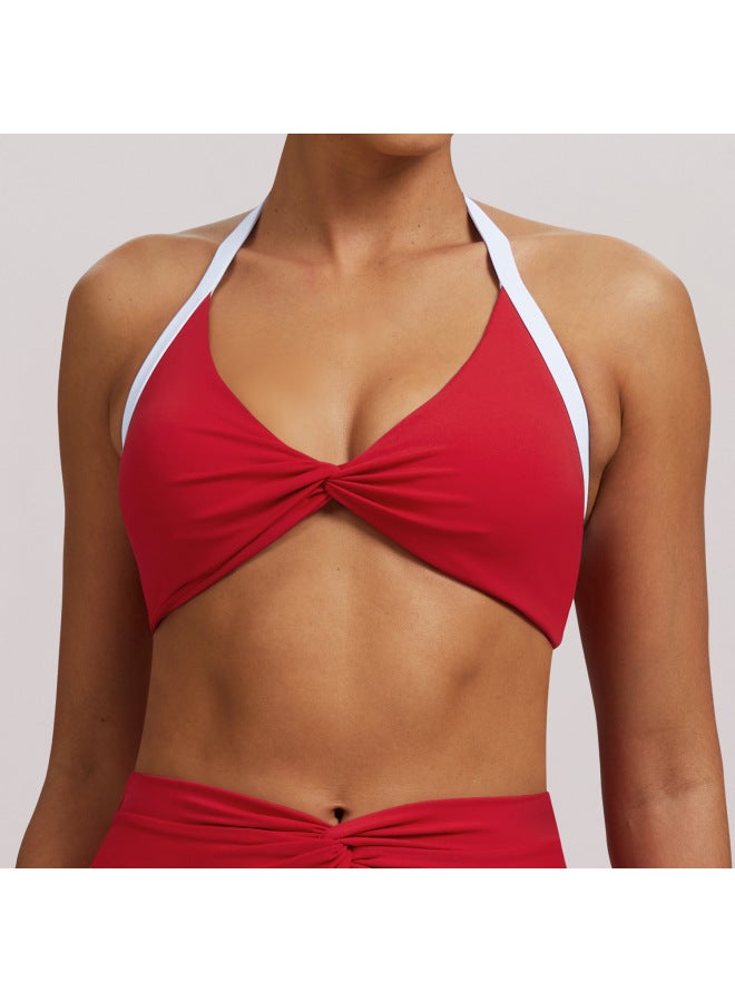 Naked-feel Halter Neck Yoga Sports Bra, Backless Slimming Fashion Sports Bra, Outdoor Casual Running Fitness Underwear