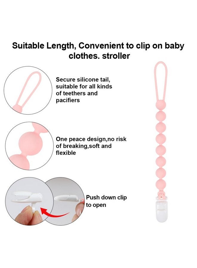 AmazingM Baby Food Grade Silicone Teether Toy with One Piece Design Pacifier Clip Holder,Teething Pain Relief Toys Gift Set for 3 Months+ Boys and Girls,Freezer Safe,BPA Free. (Ice Cream) - Image 4