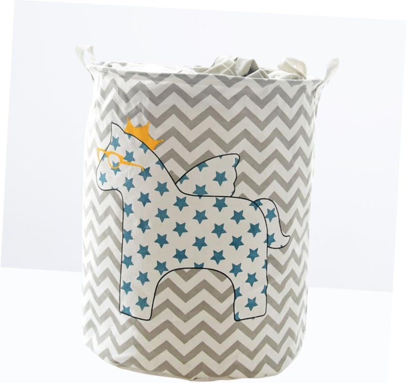 Amosfun Laundry Hamper Lid for Bucket Cotton Laundry Bag Handle Easy to Fold Storage Bin for Home - Image 5