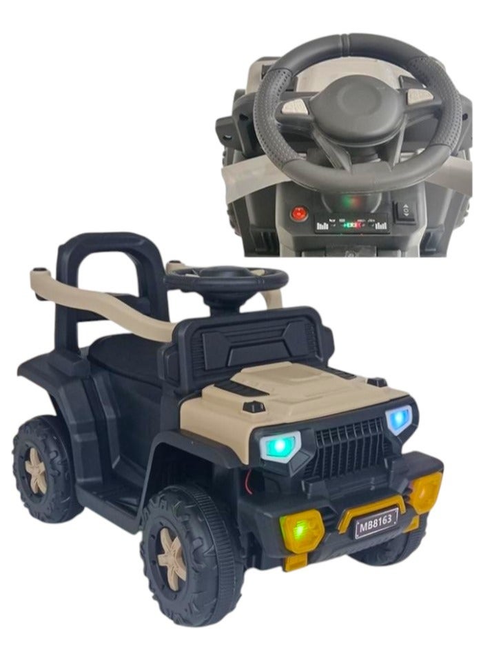 Toy Box Electric Ride-On Rechargeable Battery Operated Ride On Car With Musical Steering Wheel For Kids 2 To 4 Years