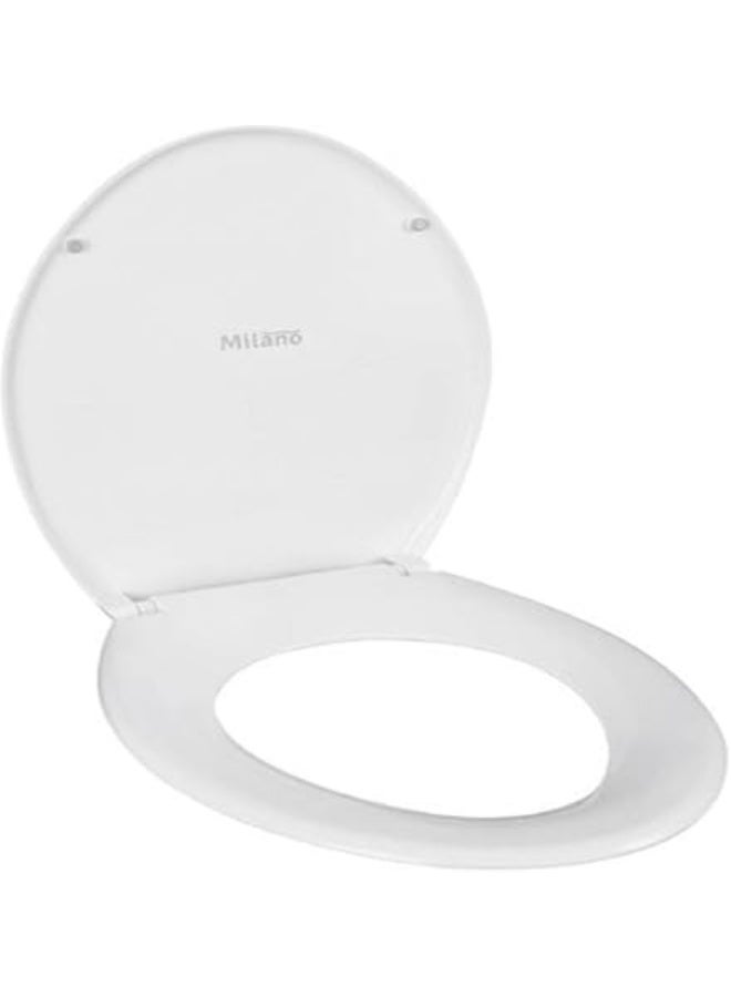 Milano Crown Wc Seat Cover (Round) White Finish | WC Accessories For Bathroom| Fit With All Standard Water Closet - (67x40x5cm) - Image 2