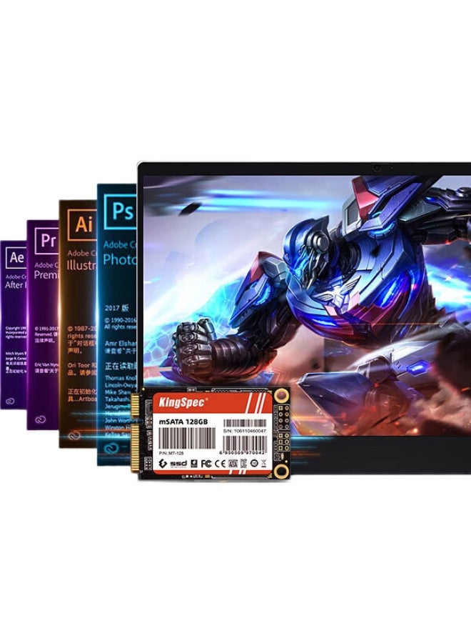 Kingspec 128Gb Ssd, Msata Interface, Tlc Nand, Read Speed 450Mb/S, Compatible With All-In And Laptop - Image 1