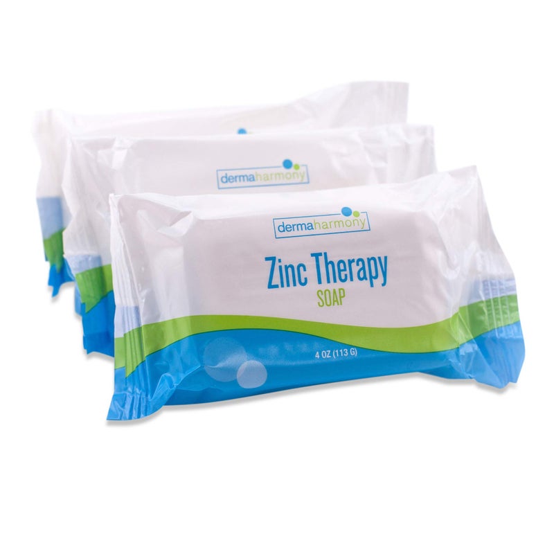Dermaharmony Pyrithione Zinc (ZnP) Therapy Soap 4 oz Bars - 3 Pack - for Seborrhea and Dandruff - Image 1