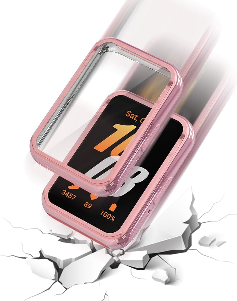 Simpeak حافظة واقية للشاشة ناعمة من سيمبيك 5 عبوات متوافقة مع ساعة سامسونج جالاكسي فيت 3، حماية كاملة، وردي فاتح/شفاف/فضي/أسود/ذهبي وردي - Image 2