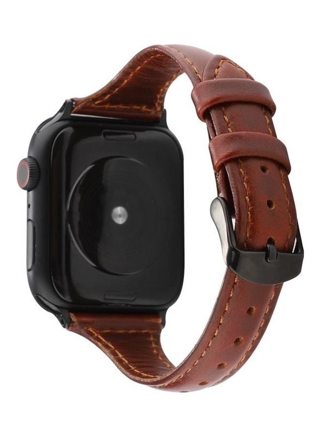 NIBEMINENT Replacement Watchband for Apple Watch Series 7/6/5/4/3/2/1/SE 38/40/41mm Brown - Image 1