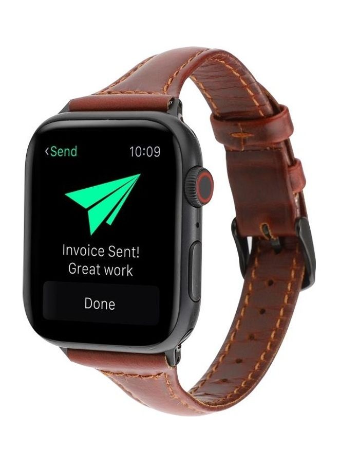 NIBEMINENT Replacement Watchband for Apple Watch Series 7/6/5/4/3/2/1/SE 38/40/41mm Brown - Image 3