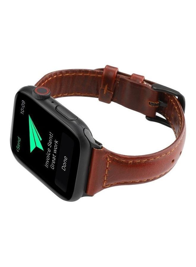 NIBEMINENT Replacement Watchband for Apple Watch Series 7/6/5/4/3/2/1/SE 38/40/41mm Brown - Image 4