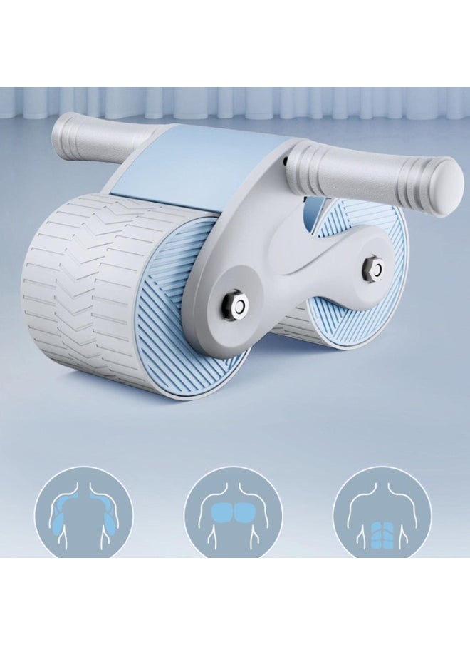 AIWANTO Double Wheel Round Abdominal Roller With Knee Mat, Bearing Structure, Household Abdominal Abs Exercise, Silo Silent Non-slip for Gym White  - Image 5