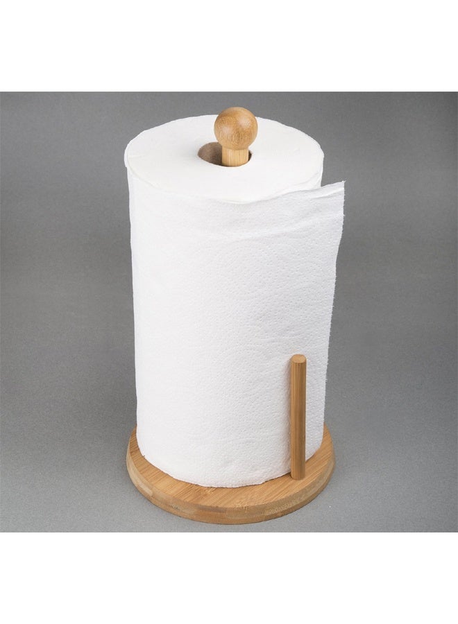 ATM Natural Bamboo Paper Towel Holder with Slanted Pole – 15x31cm - Image 3