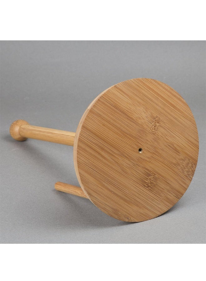 ATM Natural Bamboo Paper Towel Holder with Slanted Pole – 15x31cm - Image 4