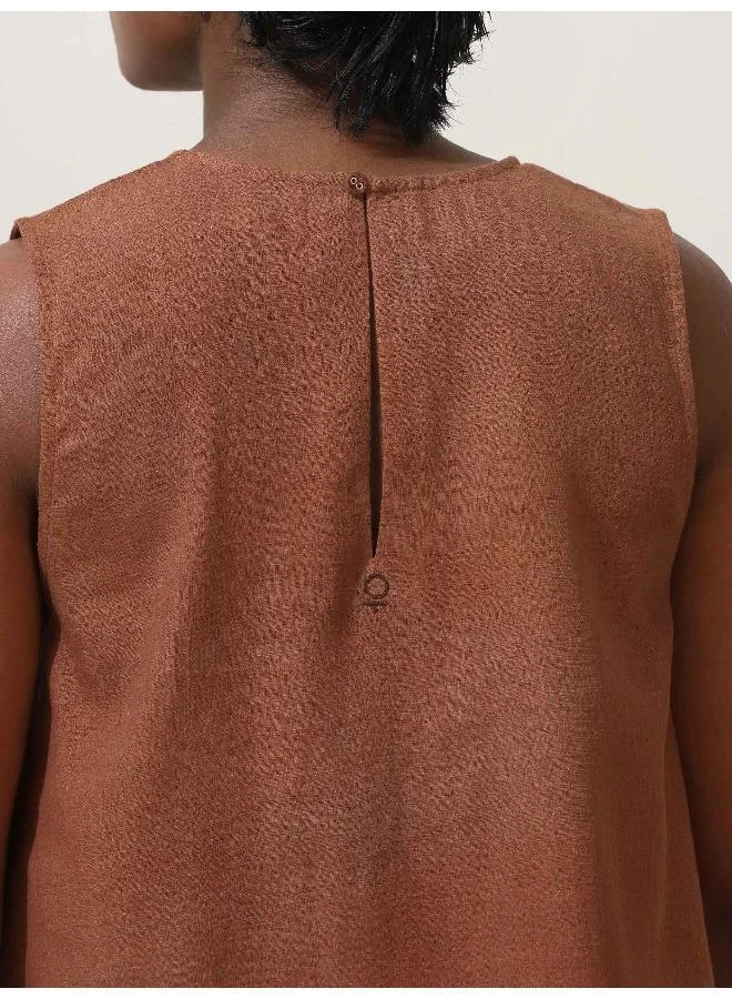 ترو برونز trueBrowns Oudh Brown Embroidered Natural Cotton Co-ord Set
