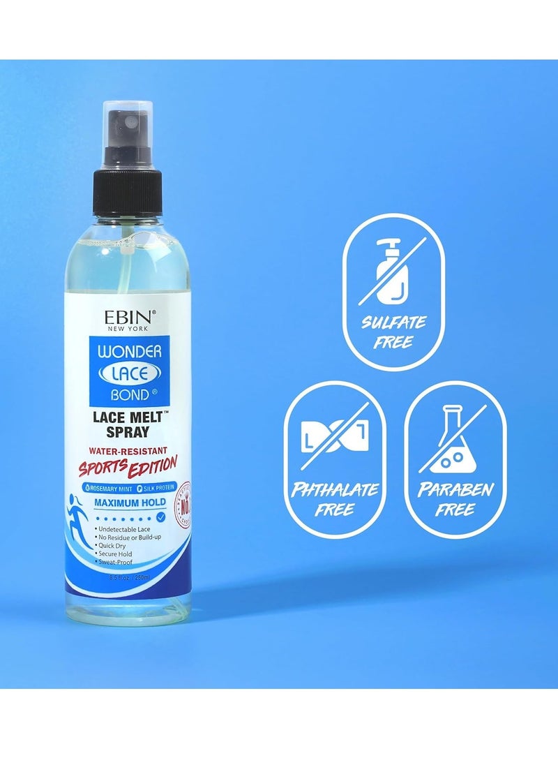 EBIN NEW YORK EBIN NEW YORK Wonder Bond Melt Spray Sports Edition 8oz/250ml | Rosemary Mint Infused | Maximum Hold, No Residue | Long-Lasting, Water-Resistant, Protects Edges | Undetectable Look  - Image 2