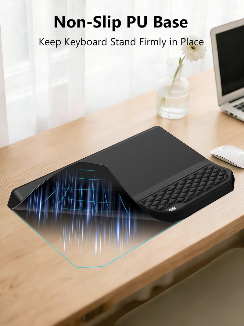 abc.mat 2-in-1 Ergonomic Keyboard Stand with Wrist Rest, Comfy Keyboard Riser Holder with Massage Design, Black - Image 5