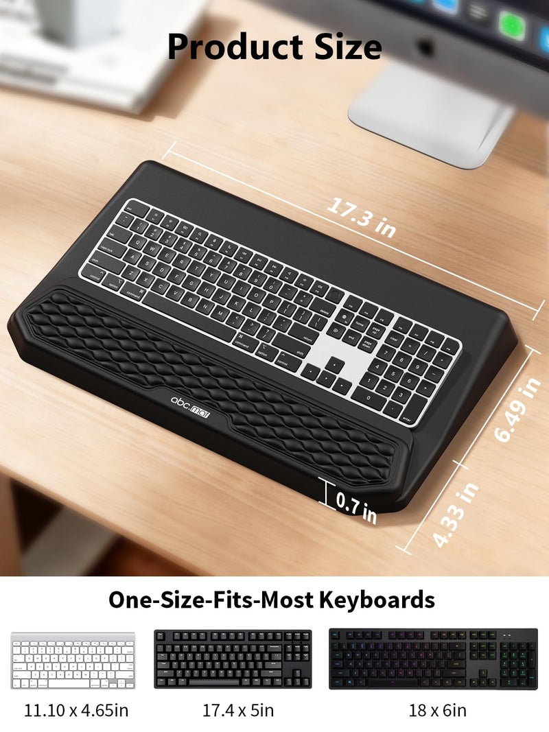 abc.mat 2-in-1 Ergonomic Keyboard Stand with Wrist Rest, Comfy Keyboard Riser Holder with Massage Design, Black - Image 4