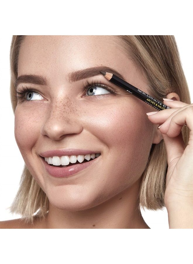 Arches & Halos Precision Brow Shaping Pencil - Dual Ended Wood Pencil - Buildable, Pigmented, Precise Brow Color - Vegan and Cruelty Free Makeup - Neutral Brown, 0.07 oz - Image 4