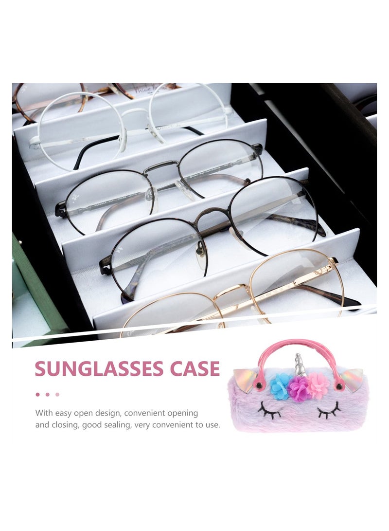 Cute Plush Unicorn Eyeglass Case Portable Pouch for Sunglasses and Makeup Storage Ideal for Kids and Women - Image 4