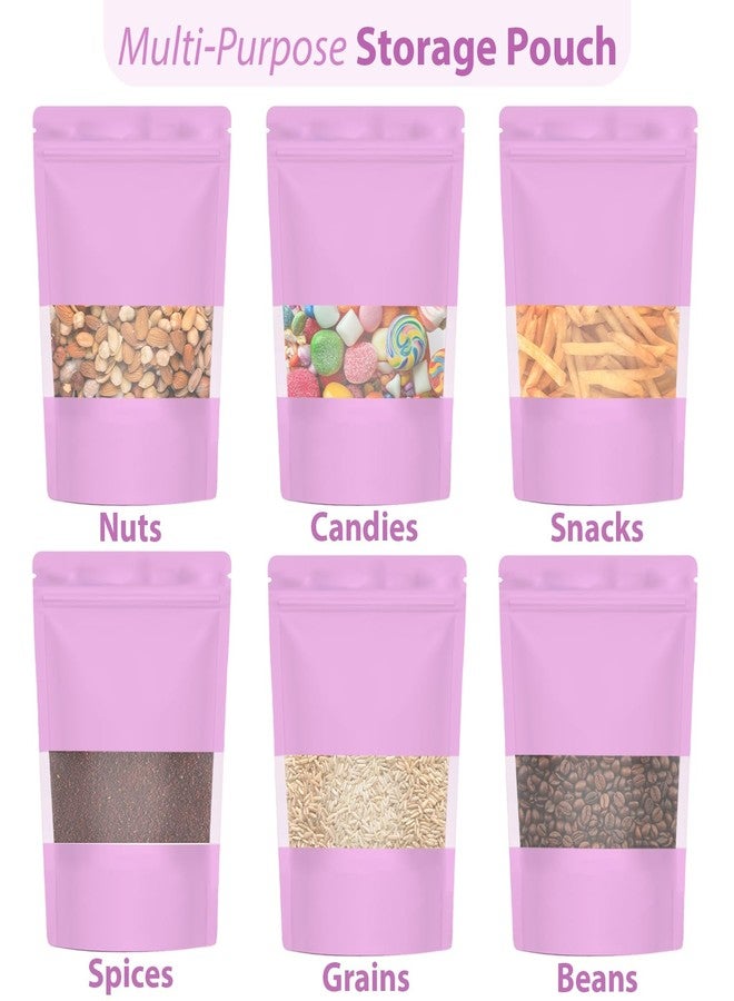 SKY FLEXI PACK Matte Pink Zip Lock Stand Up Pouches | 20×30.5 cm | 1500gm | Pack of 15 | Reusable, Airtight, Leakproof, Self Sealing, Multi-Purpose | Food Storage Transparent Window Polyester Storage Bags - Image 4