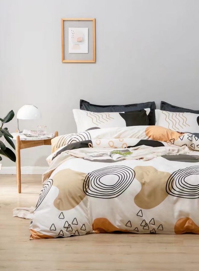 LUNA Home King size without filler 6 pieces, Circle geometric design, Bedding Set.  - Image 1