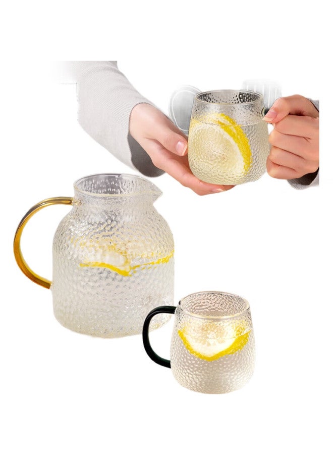 JD.com Jd Jingzao Glass Cups, Heat-Resistant Tea And Water Cups, Hammered Pattern, For Cold Water And Coffee, 300Ml*2 - Image 1