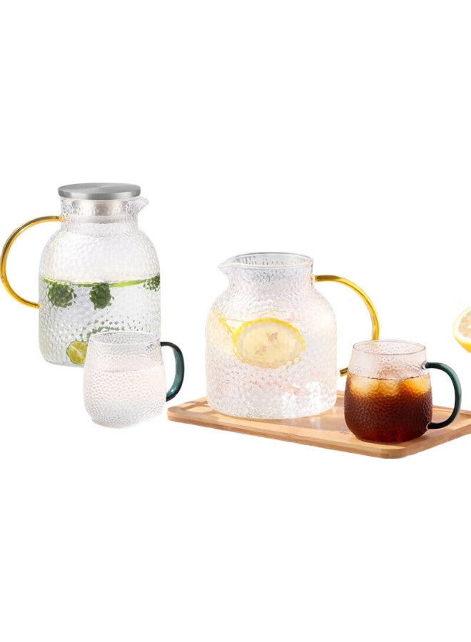 JD.com Jd Jingzao Glass Cups, Heat-Resistant Tea And Water Cups, Hammered Pattern, For Cold Water And Coffee, 300Ml*2 - Image 2