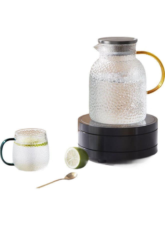 JD.com Jd Jingzao Glass Cups, Heat-Resistant Tea And Water Cups, Hammered Pattern, For Cold Water And Coffee, 300Ml*2 - Image 3