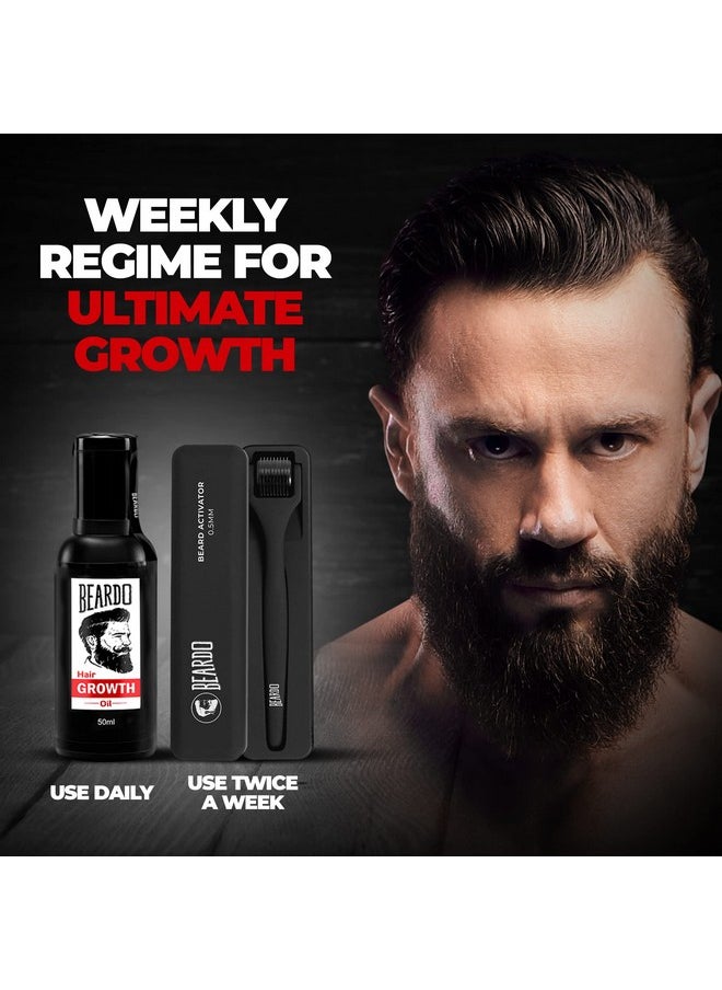 BEARDO - Beard Activator Derma Roller For Men 540 0.5Mm Chromium Needles Stimulates Hair Growth | Follicles Activation | No Patchy Beard With Hair Growth Derma Roller - Image 1