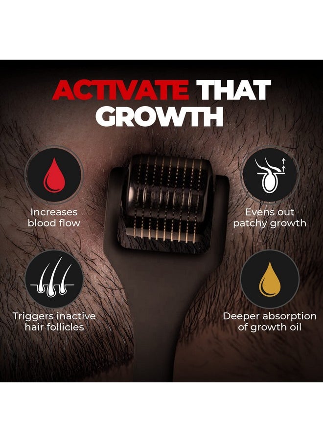 BEARDO - Beard Activator Derma Roller For Men 540 0.5Mm Chromium Needles Stimulates Hair Growth | Follicles Activation | No Patchy Beard With Hair Growth Derma Roller - Image 1