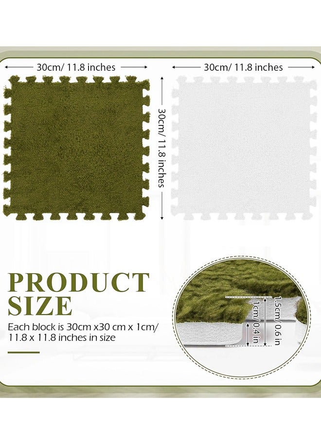 Optico Plush Foam Floor Mat Square Interlocking Carpet Tiles with Border Fluffy Play Mat Floor Tiles Soft Climbing Area Rugs for Home Playroom Decor Area Rug Interlocking Floor Tiles Soft Baby Playmat Puzzle Floor Mat  - Image 2