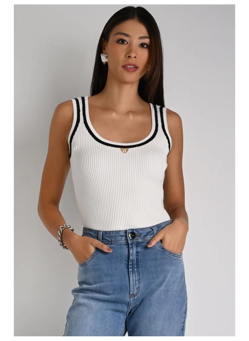White Metal Tank Top