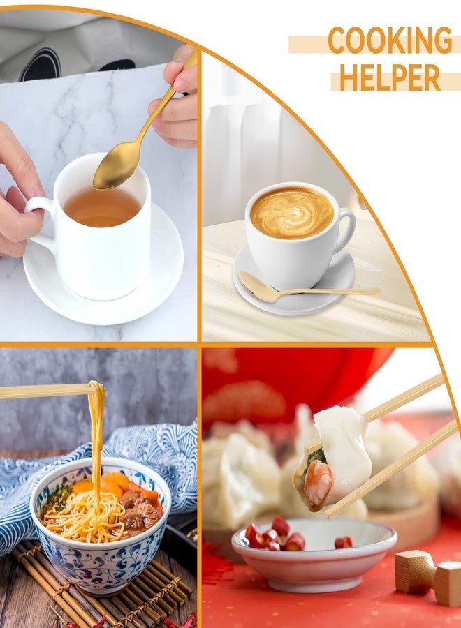 Beufee Gold Chopstick Spoon Set, Portable Cutlery Set Reusable Cute Metal Stainless Steel Korean Chopstix Spoon Set for Home Travel(Gold) - Image 2