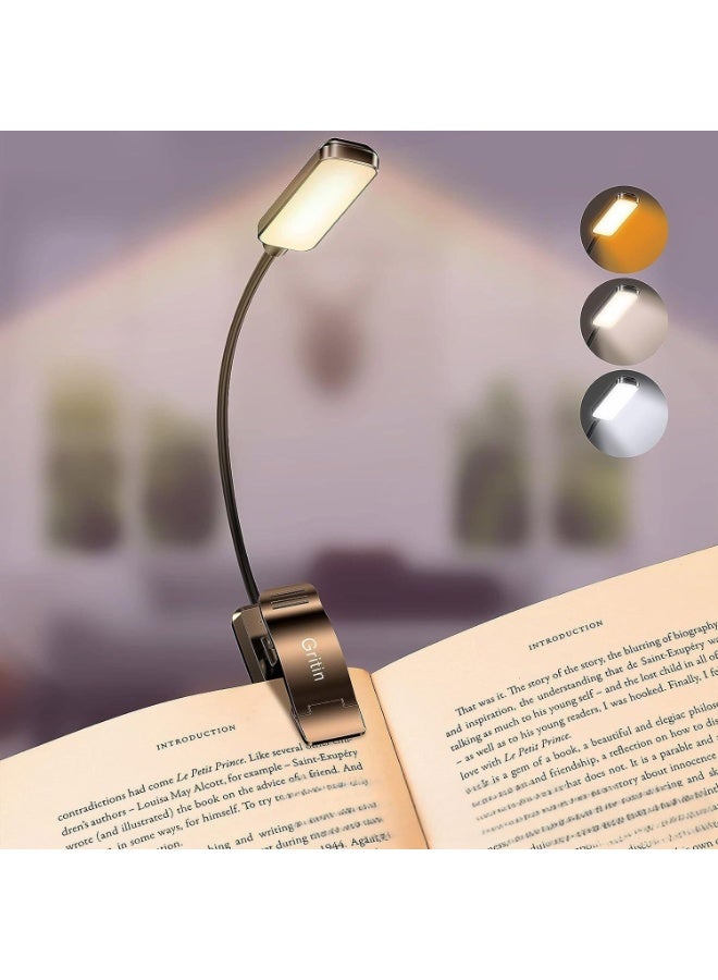 غريفين مصباح قراءة مع مشبك، 9 مصابيح LED، 3 درجات حرارة للضوء، مصابيح قراءة خفيفة الوزن للكتب في السرير، إضاءة مريحة للعين تصل إلى 80 ساعة - Image 1