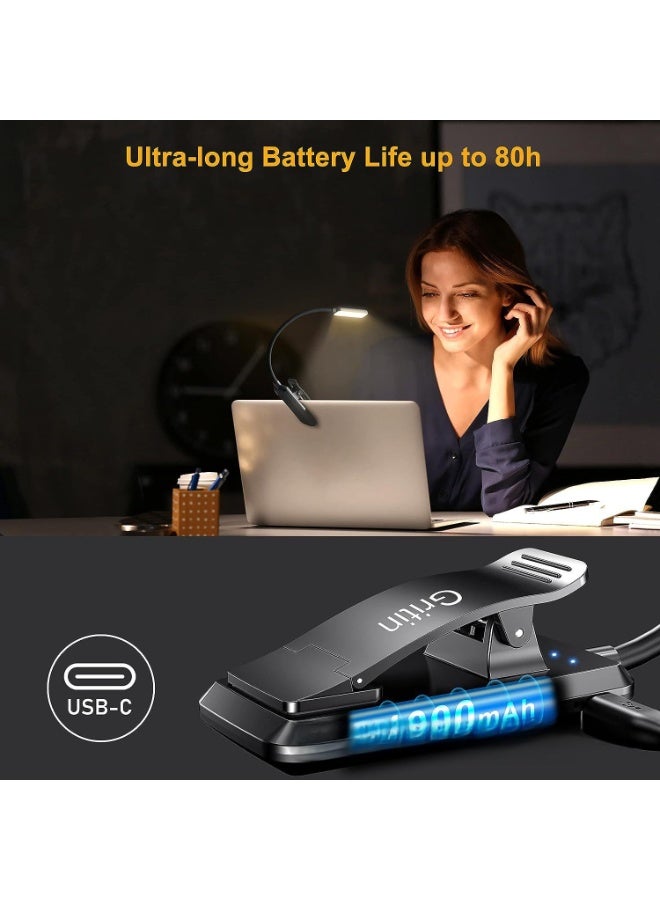 غريفين مصباح قراءة مع مشبك، 9 مصابيح LED، 3 درجات حرارة للضوء، مصابيح قراءة خفيفة الوزن للكتب في السرير، إضاءة مريحة للعين تصل إلى 80 ساعة - Image 2