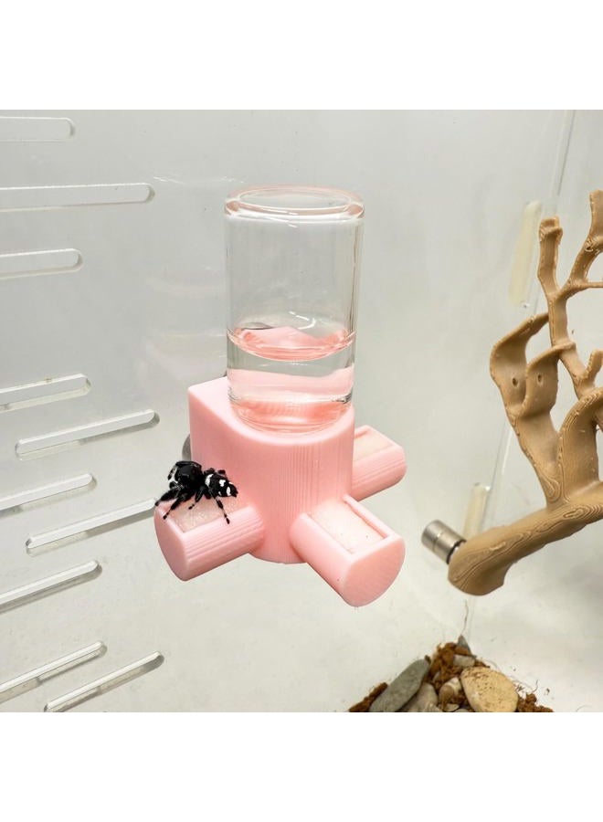 Daerky Jumping Spider Water Dispenser, Magnetic Hanging Feeder,Suitable for Jumping Spiders,Tarantulas, Praying Mantises,Arboreal Animals, and Other Small Animal Enclosure Accessories (Pink, 5ML) - Image 1