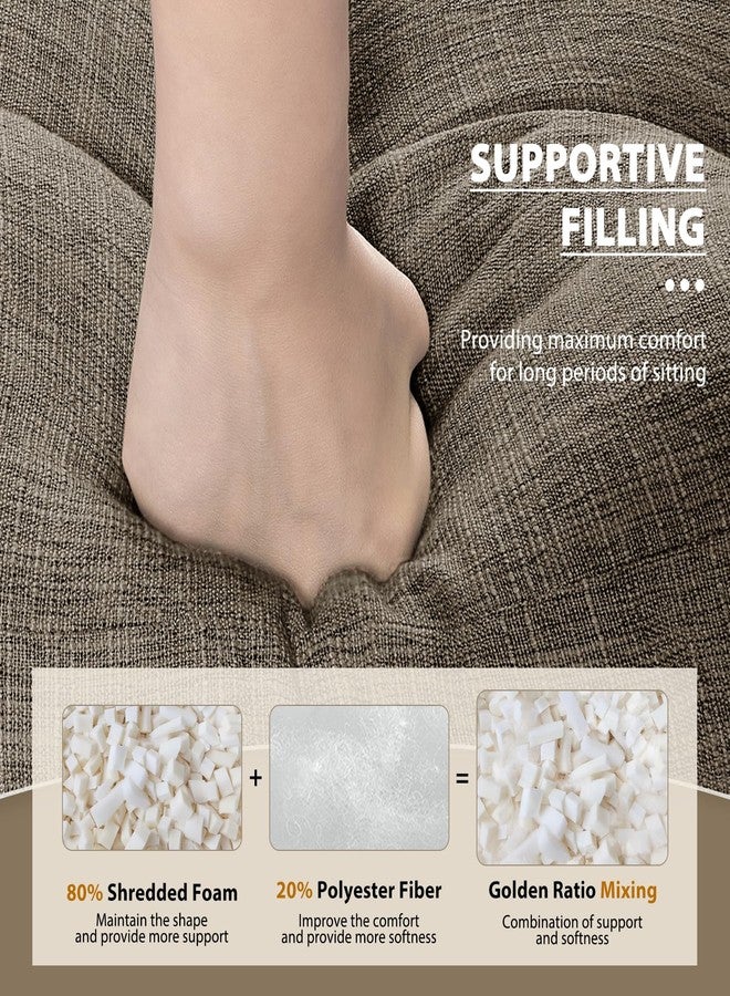 downluxe Indoor Bench Cushion for Indoor Furniture, Non-Slip Tufted Overstuffed Textured Foam Bench Seat Cushion, 36" X 14" X 4", Khaki, 1 Pack - Image 3