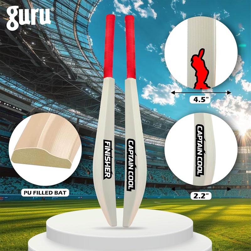 guru مضرب كريكيت، مضرب كريكيت بحجم كامل مملوء بـ PU، مضرب كريكيت من PVC/بلاستيك - Image 3