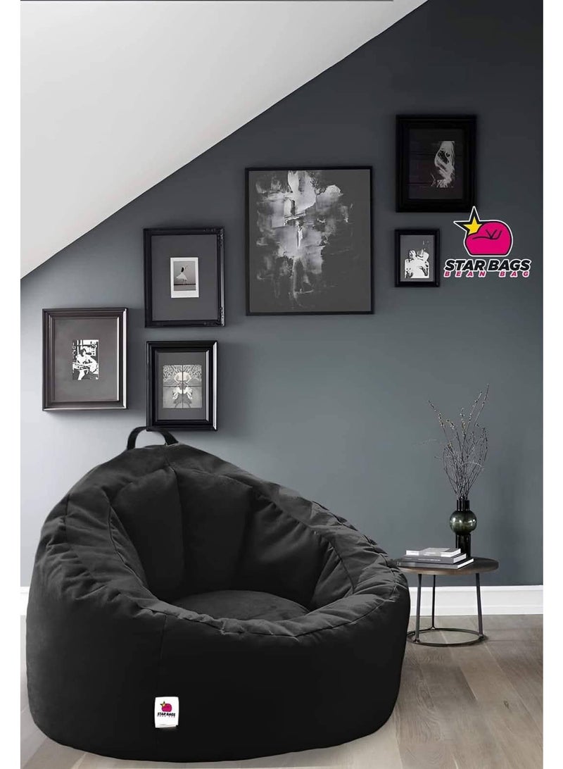 Star Bags - Bean Bags Bean Bag Chair Comfy - From Star Bags - 100*75cm - Black - Velvet Fabric - Image 1