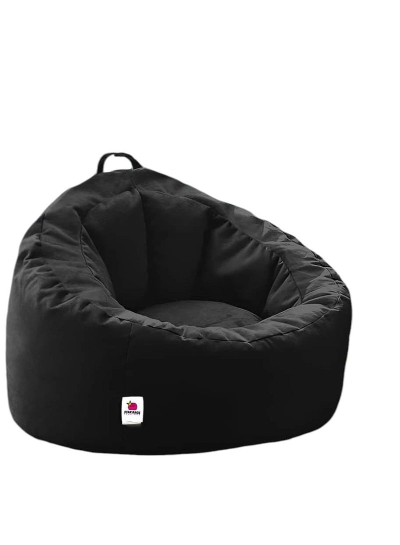 Star Bags - Bean Bags Bean Bag Chair Comfy - From Star Bags - 100*75cm - Black - Velvet Fabric - Image 2