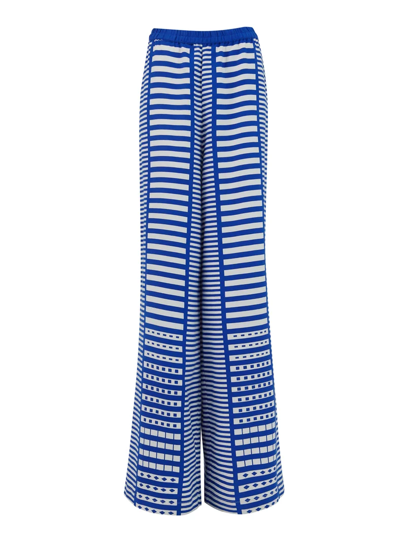 leem Striped Printed Trousers
