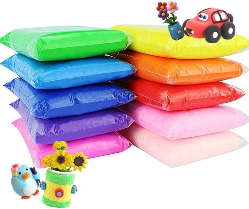 Eclet (Pack of 12) Air Dry Clay, Colorful Children Soft Clay, Creative Art Crafts, Gifts for Kids-Multi Color. Non-Toxic Modeling Magic Fluffy Foam Bouncing Clay Putty Kit for Kids with Tools .16 - Image 1