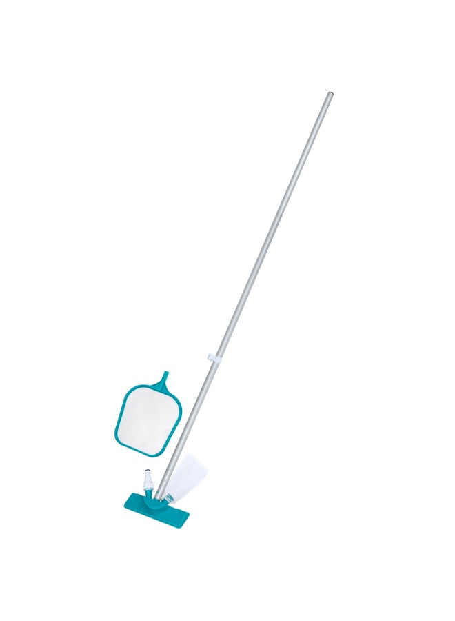 Bestway AquaClear Pool Maintenance Kit, 80 in (2.03 m) Cleaning Kit with Skimmer Net, Vacuum Head & Lightweight Aluminum Pole for Above Ground Swimming Pools - Image 2