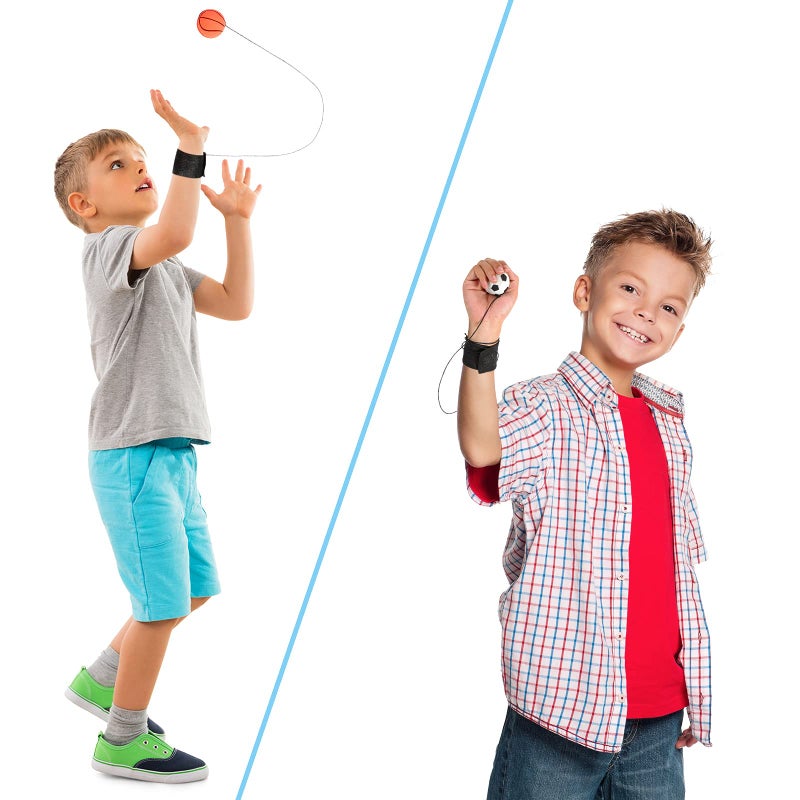 سكايليتي معصم Skylety Return Ball Rubber Sport Ball مع حزام وارتداد كرات نطاطات نطاطية على لعبة سلسلة مرنة للمراهقين البالغين ممارسة المعصم (80 قطعة) - Image 2