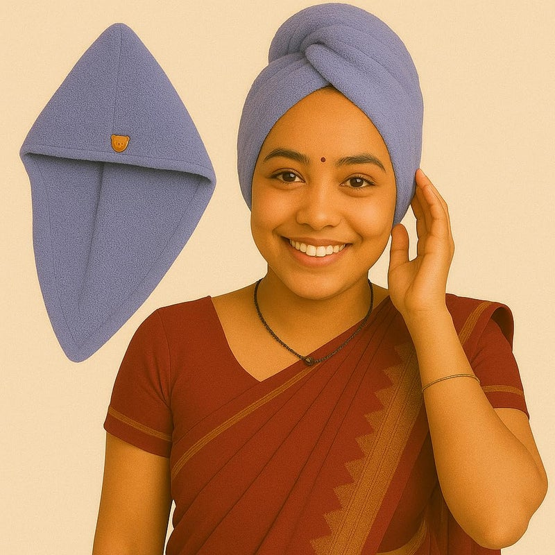S Decor SD Decor Premium Microfiber Towels for Hair Wrap – Quick Dry Bath Towels for Women, Ultra Absorbent Head Towels Wrap for Ladies, Lightweight Hair Accessories for Woman (Pack of 1-Blue) - Image 1